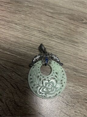 Jade of Yesteryear Mint Green Floral Jade Pendant dragon scale sapphire pendant